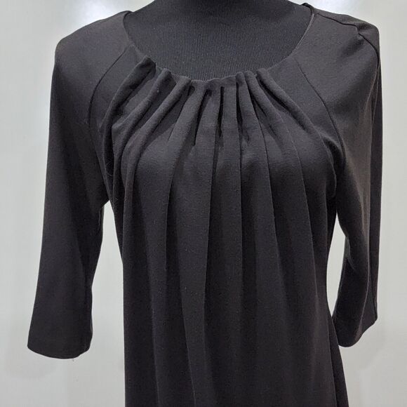 Zoe D. Size 8 Front Ruffle Sun Burst Pleated Dress 90s Y2K Wedding Holiday Retro - Picture 1 of 7